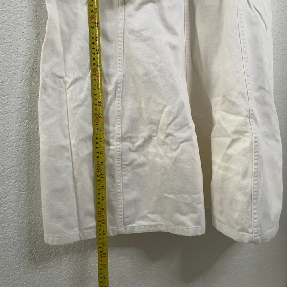 Sundance White Denim Dress Size 16 Sleeveless V Neck Midi with Belt Pockets - Picture 12 of 14